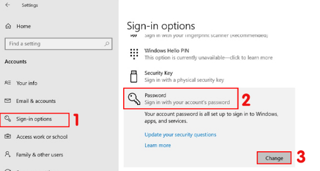 Cách cài đặt mật khẩu cho máy tính Windows 10 đơn giản 2