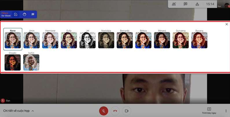 Cách sử dụng filter sticker trên Google Meet trên máy tính 3