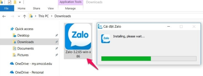 Cài đặt và đăng nhập bằng ứng dụng Zalo 1