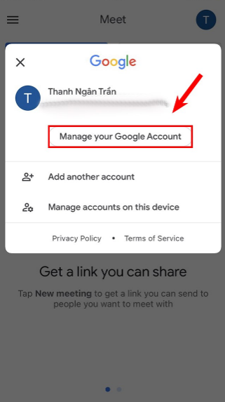 Đổi tên từ ứng dụng Google Meet trên điện thoại 1
