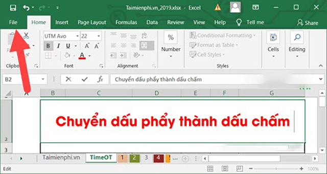 Cách chuyển đổi dấu phẩy thành dấu chấm trong Excel nhanh chóng