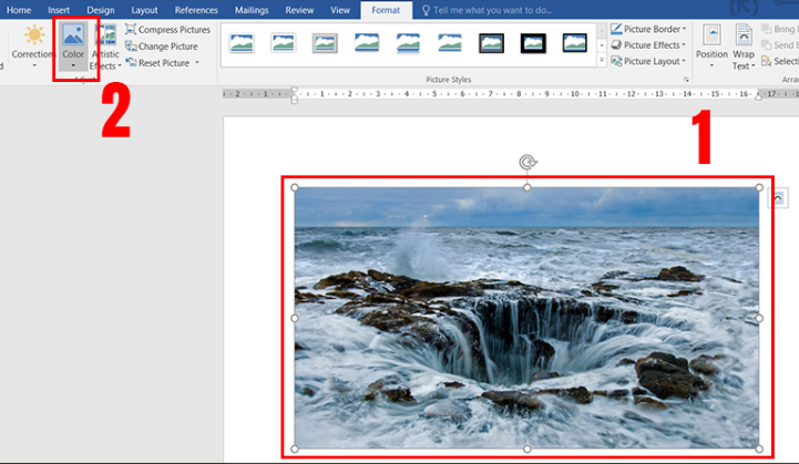 Cách đổi ảnh màu sang ảnh đen trắng trong Microsoft Word 2