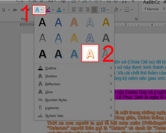Hướng dẫn cách thay đổi màu chữ trong Microsoft Word 5