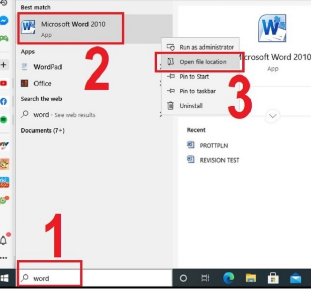 Cách đưa biểu tượng Word ra Desktop trong Windows 10