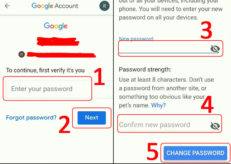 Cách đổi mật khẩu Gmail trên điện thoại Android 3