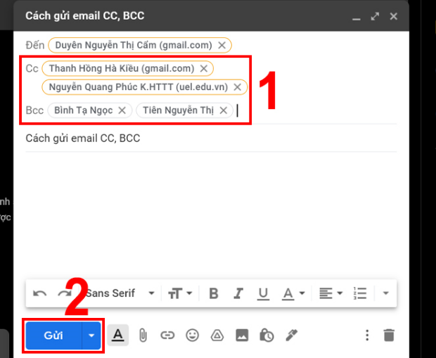 Hướng dẫn cách gửi email Cc, Bcc vô cùng đơn giản 3